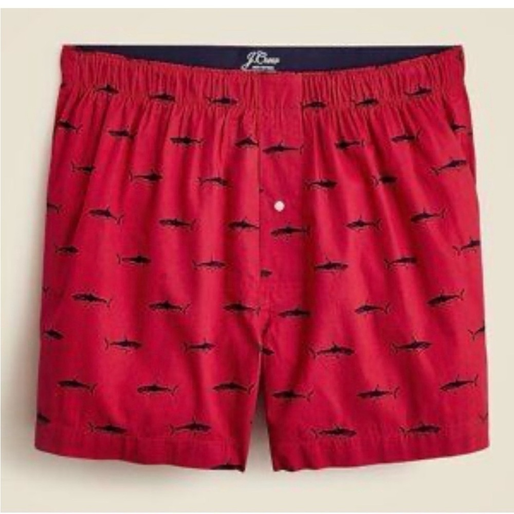 J crew printed boxers red sharks